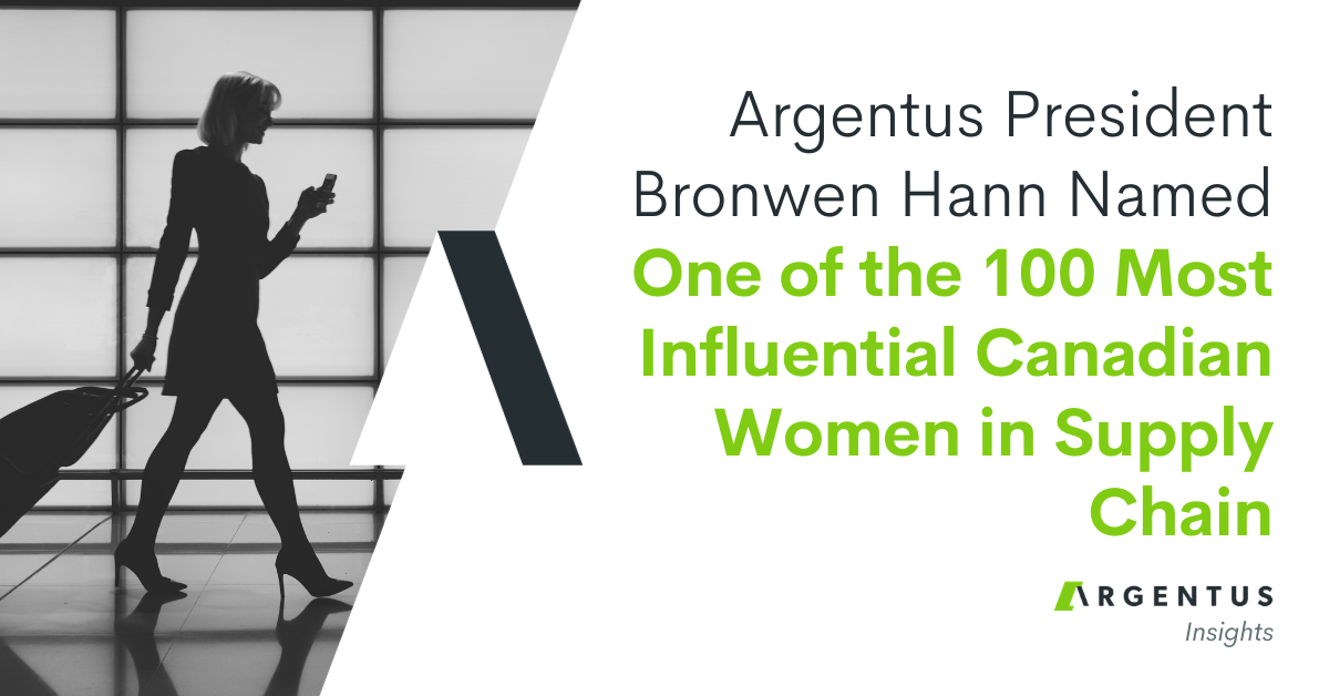 Argentus President Bronwen Hann Named One of the 100 Most Influential Canadian Women in Supply Chain