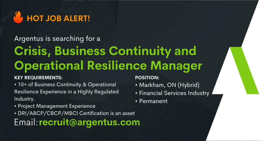 Crisis, Business Continuity and Operational Resilience Manager