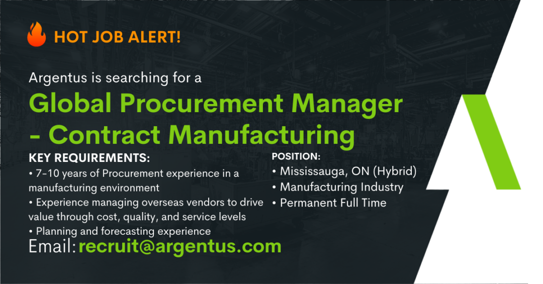 Global Procurement Manager – Contract Manufacturing