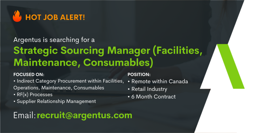 Strategic Sourcing Manager – Facilities, Maintenance, Consumables