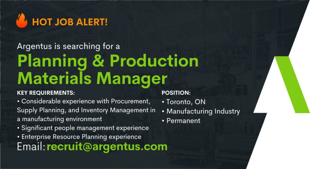 Planning & Production Materials Manager