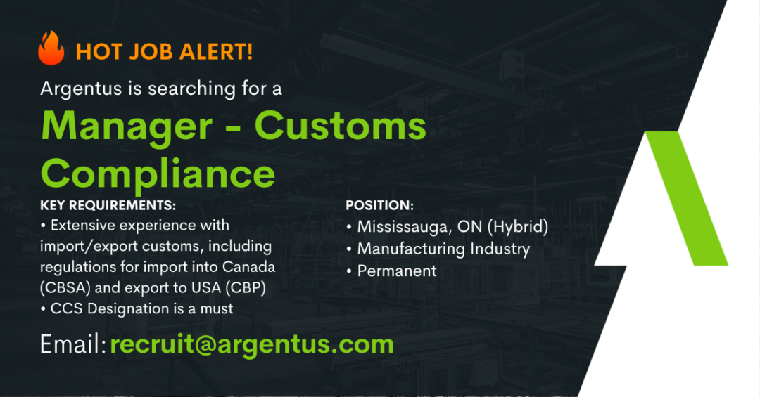 Manager – Customs Compliance